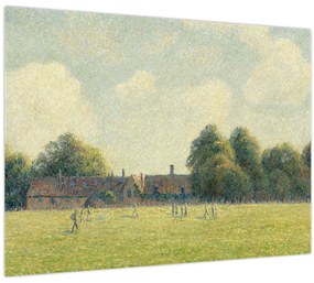 Sklenený obraz - Camille Pissarro, Hampton Court Green, reprodukcia (70x50 cm)