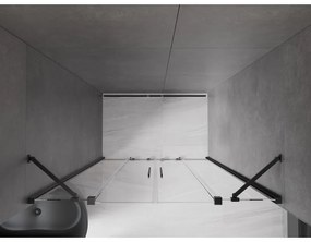 Mexen Velar Duo, posuvné sprchové dvere do otvoru 140 cm, 8mm číre sklo, brúsený grafit, 871-140-000-02-95