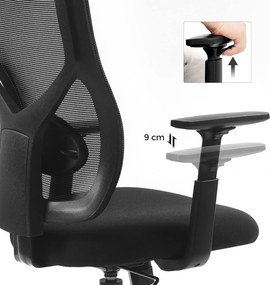 Ergonomická kancelárska stolička, otočná stolička, čierna