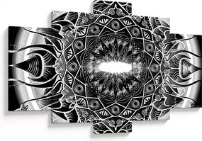 Obraz čiernobielych ornamentov (150x105 cm)