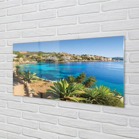 Sklenený obraz Španielsko pobrežie mora mesto 120x60 cm