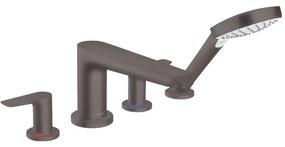 Hansgrohe Talis E, batéria na okraj vane, 4-otvorová inštalácia, kefovaná čierna chrómová, HAN-71748340