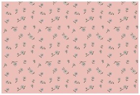 Samolepiaca tapeta ružové pozadie s bielymi kvietkami