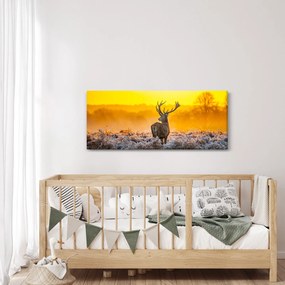 Obraz - Jeleň pri východe slnka (120x50 cm)