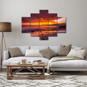 Obraz západu slnka pri mori (150x105 cm)