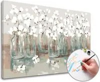 Maľovanie podľa čísel KVETY V SKLE – stredná náročnosť