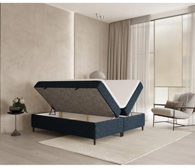 Tmavomodrá boxspring posteľ s úložným priestorom 180x200 cm Araya – Maison de Rêve
