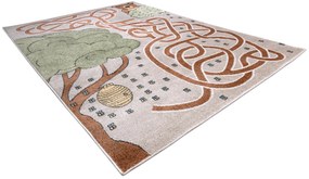 Koberec FUN Honey pre deti, medveď, včely béžový