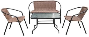 Komplet záhradného nábytku 2+1+1 hnedá