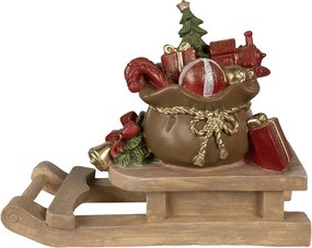 Dekorácia vianočné darčeky na saniach - 38*16*29 cm