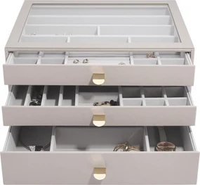 Krabička na šperky Stackers s 3 zásuvkami supersize taupe