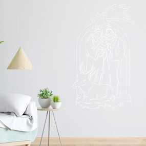Veselá Stena Samolepka Svätá rodina Farba: bílá, Veľkosť: 100 x 58 cm