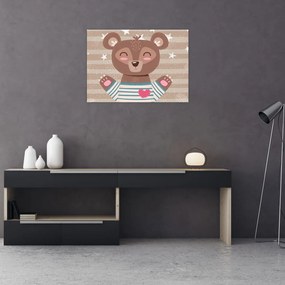 Sklenený obraz - Milujúci medvedík (70x50 cm)