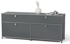 Kovová odkladacia skrinka »CN3« s výklopnými priečinkami a zásuvkami, sivá