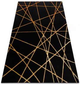 Koberec GLOSS moderný 406C 86 štýlový, glamour, art deco, geometrický čierna / zlatá Veľkosť: 240x330 cm