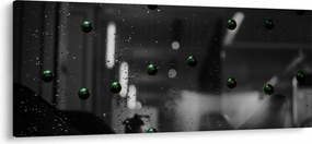 Abstraktný obraz - zelené guličky (120x50 cm)