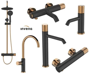 Invena Moonlight, drezová batéria h-400, čierna-ružové zlato, INV-BZ-77-014-V