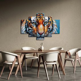 Obraz - Pohľad tigra, maľba (150x105 cm)