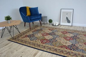 Koberec WINDSOR 22937 ROZETY FREDZLE tradičný tmavomodrý