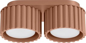 Stropné svietidlo Aura, 2x hnedé hliníkové tienidlo, (6 cm)