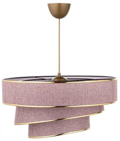 Závesné svietidlo v ružovo-zlatej farbe s textilným tienidlom ø 40 cm Couper – Opviq lights