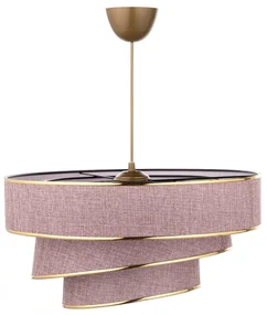 Závesné svietidlo v ružovo-zlatej farbe s textilným tienidlom ø 40 cm Couper – Opviq lights