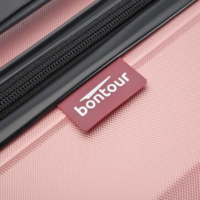 BONTOUR „Wave“ 3-dielna súprava kufrov s dvojitými kolieskami, s TSA zámkom, rose gold
