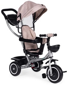 Trojkolka 2v1 otočné sedadlo a skladacia strieška - béžová ECOTOYS