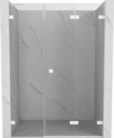 Mexen Lunar-F, pravé sklápacie sprchové dvere 135 cm, 8mm číre sklo, biely profil, 836S-135-050-20-00-P