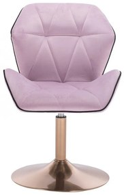 LuxuryForm DESIGN Stolička MILANO MAX VELUR na zlatom tanieri - levanduľa