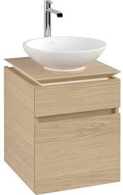 VILLEROY &amp; BOCH Legato závesná skrinka pod umývadlo na dosku (umývadlo v strede), 2 zásuvky, 450 x 500 x 550 mm, Nordic Oak, B56600VJ