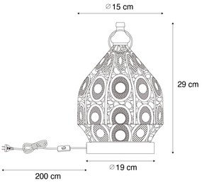 Orientálna stolná lampa zlatá 19 cm - Mowgli