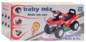 BABY MIX Detské odrážadlo so zvukom Štvorkolka Baby Mix sivá