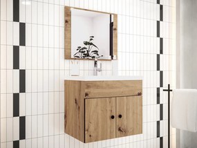 Kúpeľňový nábytok Nasetio IV, Sifón: bez sifónu, Umývadlo: áno, Farby: dub artisan