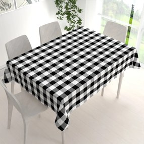 Biante Bavlnený obdĺžnikový obrus Olivia OL-004 Čierno-biela kocka veľká 50x100 cm