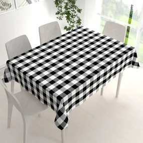 Biante Bavlnený obdĺžnikový obrus Olivia OL-004 Čierno-biela kocka veľká 140x180 cm