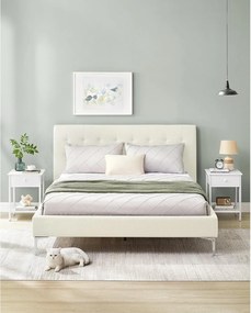 Nočný stolík, príručný stolík so zásuvkou a policou, matný biely