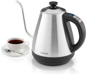 Klarstein Garcon, rýchlovarná kanvica, 1 l, 2000 W, funkcia udržania tepla, husí krk, nehrdzavejúca oceľ
