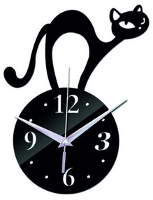 SENTOP Nástěnné hodiny kočka SIMON IA185B černé