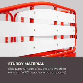 Waldbeck Ventura, ručný vozík, maximálna záťaž 300 kg, oceľ, WPC, červený