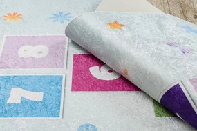 Detský koberec protišmykový BAMBINO 1075 Triedy, čísla zelený