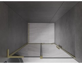 Mexen Velar L, posuvné sprchové dvere do otvoru 110 cm, 8mm šedé sklo, zlatá matná, 871-110-003-41-55