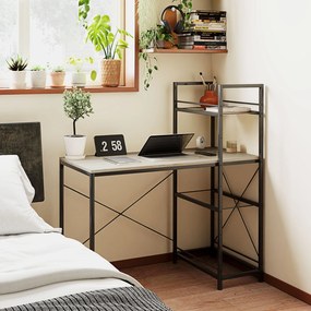 HOMCOM Priemyselný Prevratný Písací Stôl so Zásuvkami a Ocelovým Rámom 110x53x115.5 cm Dub a Čierna | Aosom