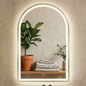 Rea Dart, LED zrkadlo 60x100cm, zlatá matná, HOM-06519