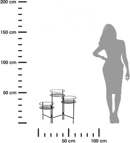 STOJAN NA KVETINÁČ TRIPLE 55X64X20 CM ČIERNA