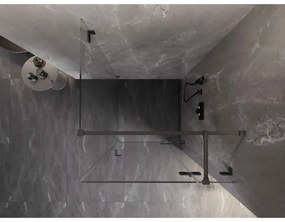 Mexen Lunar T výklopný sprchový kút pravý 120 x 120 cm, číre sklo, brúsený grafit, 834T-120-120-66-00-P