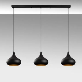 Luster na lanku MUBA 3xE27/40W/230V čierny