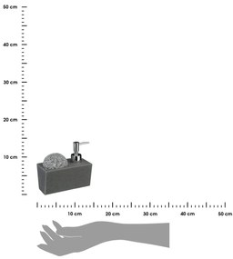 Dávkovač saponátu Stone, sivá/s chrómovými prvkami, 170ml