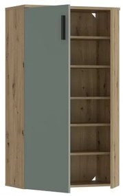 Skrinka na topánky ETON, dub artisan/zelená