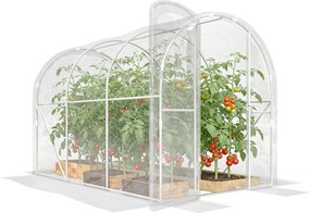 Outsunny tunelový skleník 3 × 2 × 1,95 m, 6 m² — PE plachta 150 g/m², pántové dvere | Aosom